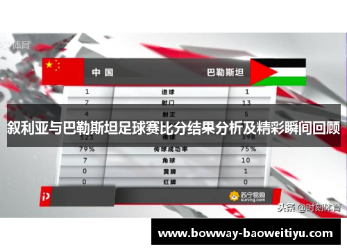 叙利亚与巴勒斯坦足球赛比分结果分析及精彩瞬间回顾